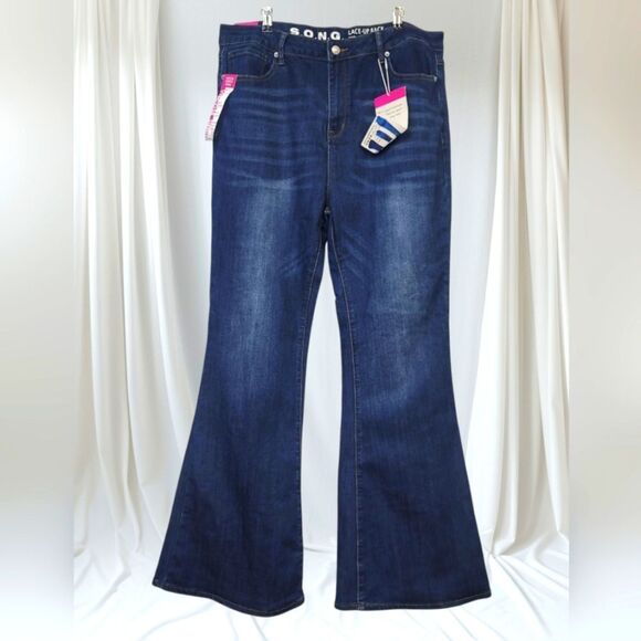 SONG Lace-up Back Fit And Flare Jeans, 17/33 - Picture 1 of 6